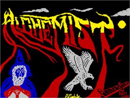 Title screen of Alchemist on the Sinclair ZX Spectrum.