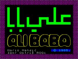 Title screen of Ali Baba on the Sinclair ZX Spectrum.