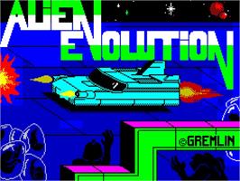 Title screen of Alien Evolution on the Sinclair ZX Spectrum.