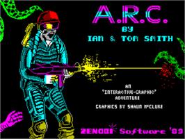 Title screen of Alien Research Centre on the Sinclair ZX Spectrum.