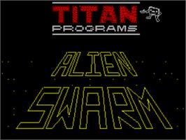Title screen of Alien Swarm on the Sinclair ZX Spectrum.