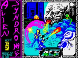 Title screen of Alien Syndrome on the Sinclair ZX Spectrum.