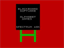 Title screen of Alphabet Games on the Sinclair ZX Spectrum.