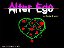Title screen of Alter Ego on the Sinclair ZX Spectrum.