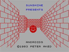 Title screen of Androids on the Sinclair ZX Spectrum.