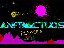 Title screen of Anfractuos on the Sinclair ZX Spectrum.
