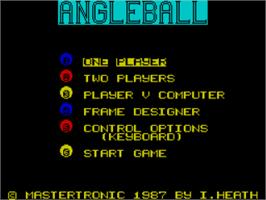 Title screen of Angle Ball on the Sinclair ZX Spectrum.