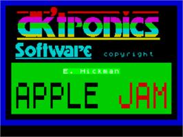 Title screen of Apple Jam on the Sinclair ZX Spectrum.