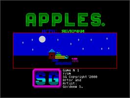 Title screen of Apples on the Sinclair ZX Spectrum.