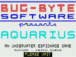 Title screen of Aquarius on the Sinclair ZX Spectrum.