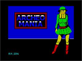 Title screen of Archeomania on the Sinclair ZX Spectrum.