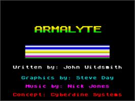 Title screen of Armalyte on the Sinclair ZX Spectrum.
