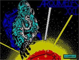 Title screen of Arquimedes Xxi on the Sinclair ZX Spectrum.