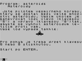 Title screen of Asteroids on the Sinclair ZX Spectrum.