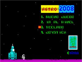 Title screen of Astro 2008 on the Sinclair ZX Spectrum.