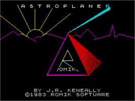 Title screen of Astroplaner on the Sinclair ZX Spectrum.