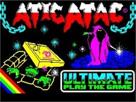Title screen of Atic Atac on the Sinclair ZX Spectrum.