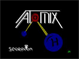 Title screen of Atomix on the Sinclair ZX Spectrum.