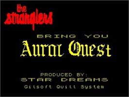 Title screen of Aural Quest on the Sinclair ZX Spectrum.