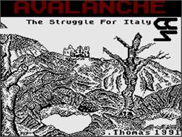 Title screen of Avalanche on the Sinclair ZX Spectrum.