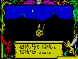 Title screen of Avalon on the Sinclair ZX Spectrum.