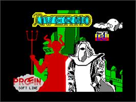 Title screen of Averno on the Sinclair ZX Spectrum.
