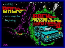 Title screen of Back To The Future Part 2 on the Sinclair ZX Spectrum.