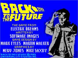 Title screen of Back To The Future Part 3 on the Sinclair ZX Spectrum.