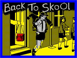 Title screen of Back to Skool on the Sinclair ZX Spectrum.