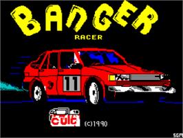 Title screen of Banger Racer on the Sinclair ZX Spectrum.