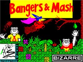 Title screen of Bangers And Mash on the Sinclair ZX Spectrum.