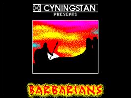 Title screen of Barbarians on the Sinclair ZX Spectrum.