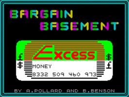 Title screen of Bargain Basement!!! on the Sinclair ZX Spectrum.