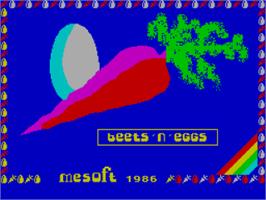 Title screen of Beets 'n' Eggs on the Sinclair ZX Spectrum.