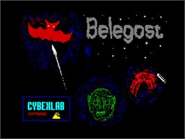 Title screen of Belegost on the Sinclair ZX Spectrum.