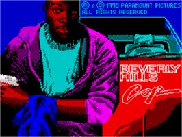 Title screen of Beverly Hills Cop on the Sinclair ZX Spectrum.