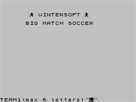 Title screen of Big Match Soccer on the Sinclair ZX Spectrum.