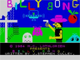 Title screen of Billy Bong on the Sinclair ZX Spectrum.
