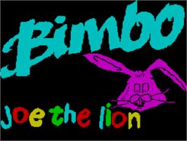 Title screen of Bimbo on the Sinclair ZX Spectrum.