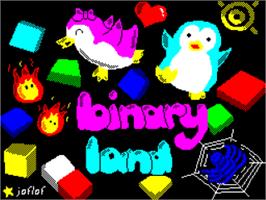 Title screen of Binary Land on the Sinclair ZX Spectrum.