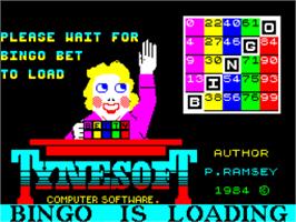 Title screen of Bingo on the Sinclair ZX Spectrum.