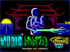 Title screen of Bionic Ninja on the Sinclair ZX Spectrum.