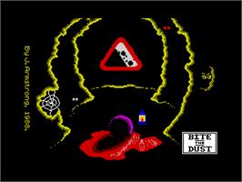 Title screen of Bite The Dust on the Sinclair ZX Spectrum.