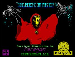 Title screen of Black Magic on the Sinclair ZX Spectrum.