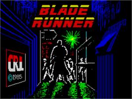 Title screen of Blade Runner on the Sinclair ZX Spectrum.