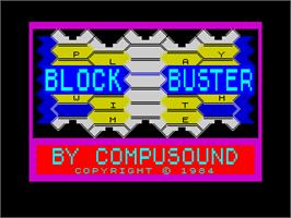 Title screen of Block Buster on the Sinclair ZX Spectrum.