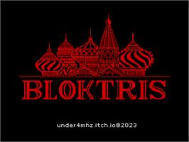 Title screen of Bloktris on the Sinclair ZX Spectrum.