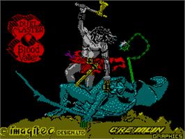Title screen of Blood Valley on the Sinclair ZX Spectrum.