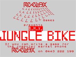 Title screen of Bmx Jungle Bike on the Sinclair ZX Spectrum.