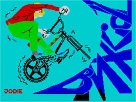 Title screen of Bmx Kidz on the Sinclair ZX Spectrum.